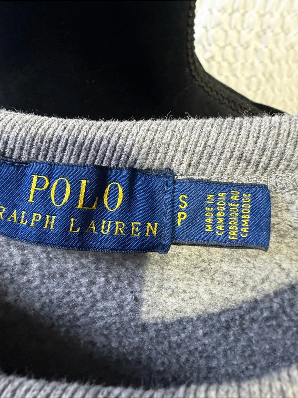 Ralph Lauren Heather Gray Sweatshirt with Navy Label